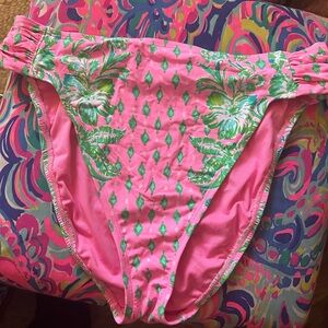 Lilly Pulitzer Pink and Green Bikini Bottom size 12